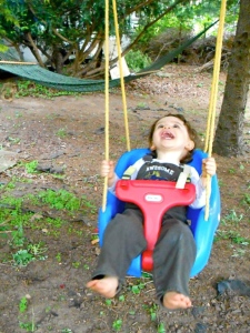 "I'm swinging! Yay! When I'm done I may just move over to the hammock!"